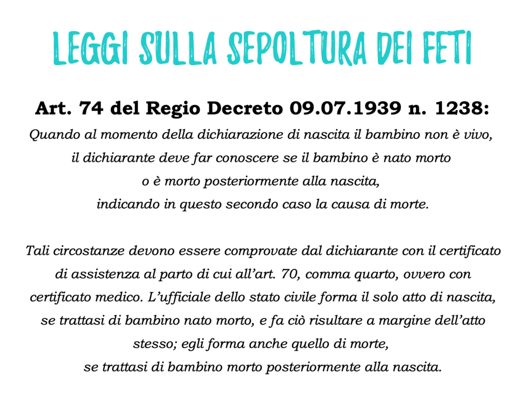leggi sepoltura feti italia